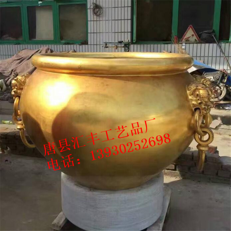 福建铜大缸批发市场 1米黄铜缸铸造