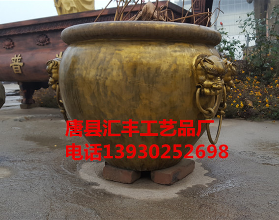 出售寺庙铜缸 1.3米铸铜缸价格