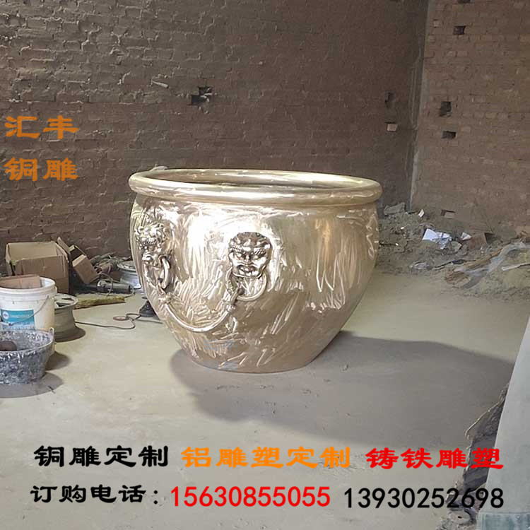 厂家制作铸铜大缸，故宫大缸铜雕，大型的青铜缸
